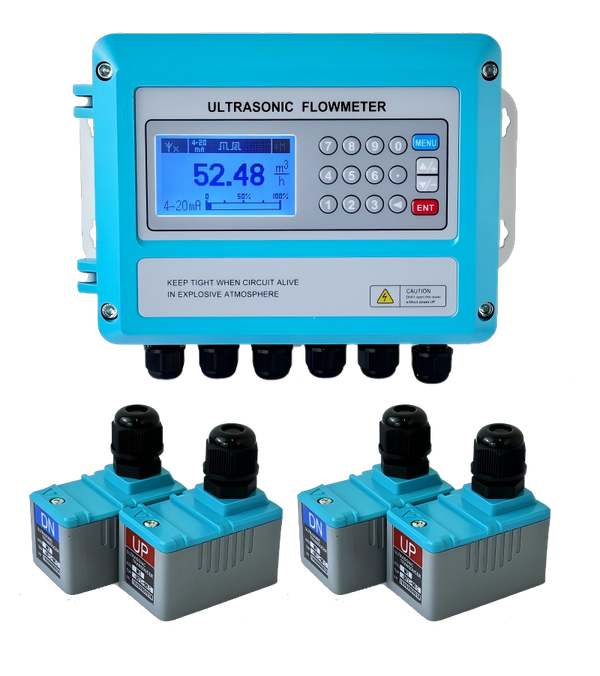 Ultrasonic Pipe Flow Meter Clamp-on Ultrasonic Pipeline Flowmeter Ultrasonic BTU Meter Dual or Four Sound Channels Ultrasonic Flowmeter